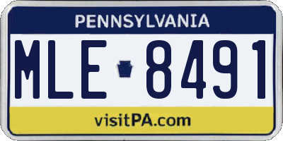 PA license plate MLE8491
