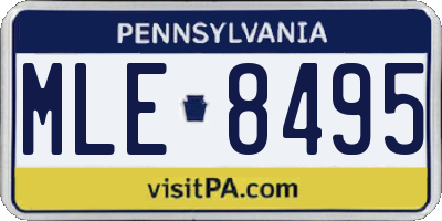 PA license plate MLE8495