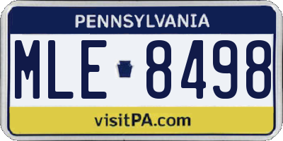 PA license plate MLE8498