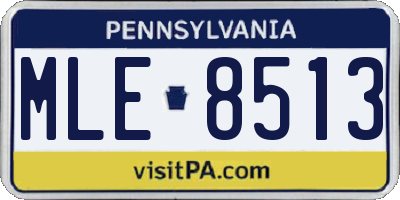 PA license plate MLE8513