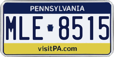 PA license plate MLE8515