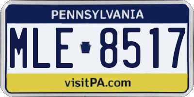 PA license plate MLE8517