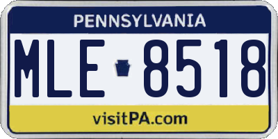 PA license plate MLE8518