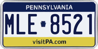 PA license plate MLE8521