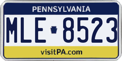 PA license plate MLE8523