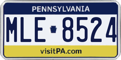 PA license plate MLE8524