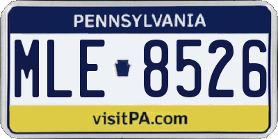 PA license plate MLE8526