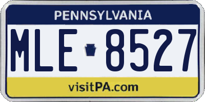 PA license plate MLE8527