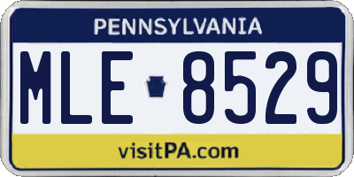 PA license plate MLE8529