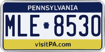 PA license plate MLE8530