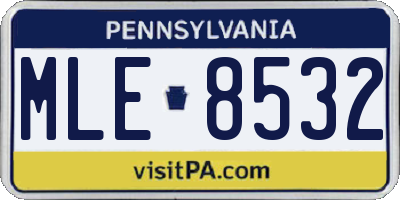 PA license plate MLE8532
