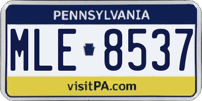 PA license plate MLE8537