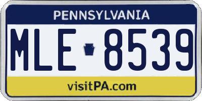 PA license plate MLE8539
