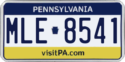 PA license plate MLE8541