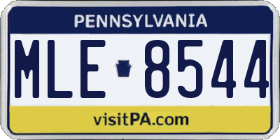 PA license plate MLE8544