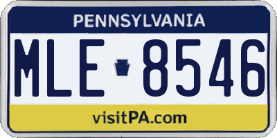 PA license plate MLE8546