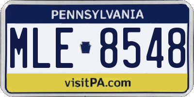 PA license plate MLE8548
