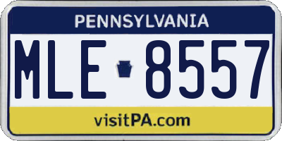 PA license plate MLE8557