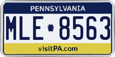 PA license plate MLE8563