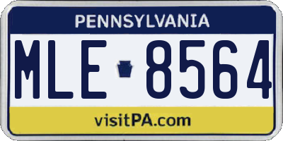 PA license plate MLE8564