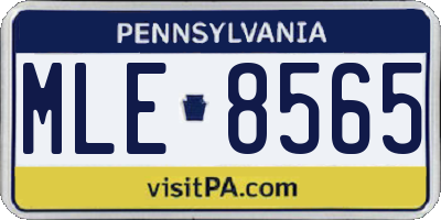 PA license plate MLE8565