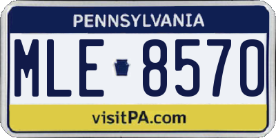 PA license plate MLE8570