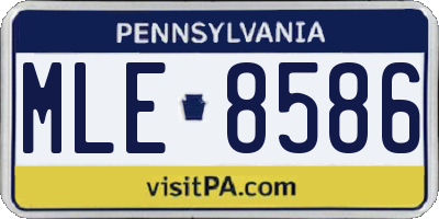PA license plate MLE8586