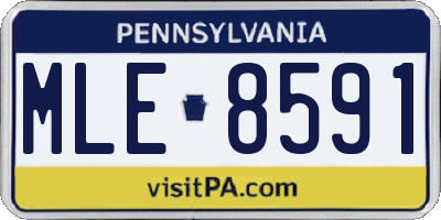 PA license plate MLE8591