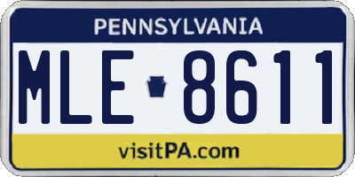 PA license plate MLE8611