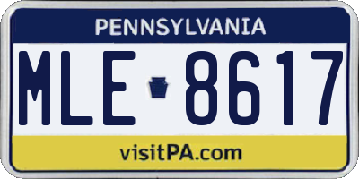 PA license plate MLE8617