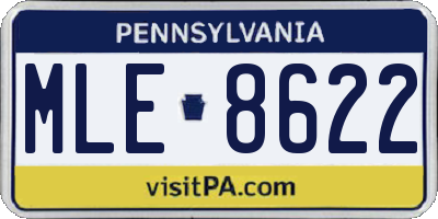 PA license plate MLE8622