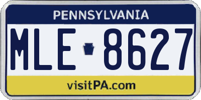 PA license plate MLE8627