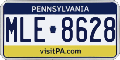PA license plate MLE8628