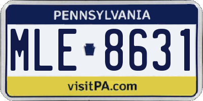 PA license plate MLE8631