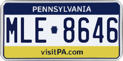 PA license plate MLE8646