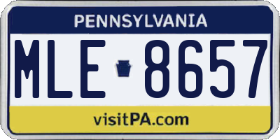 PA license plate MLE8657