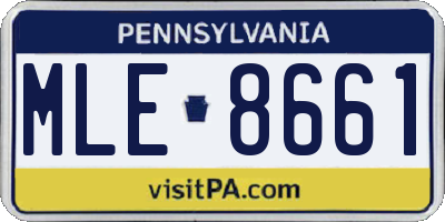 PA license plate MLE8661