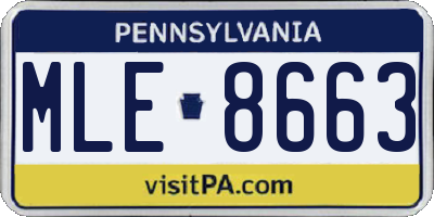 PA license plate MLE8663