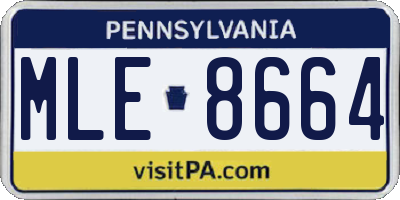 PA license plate MLE8664