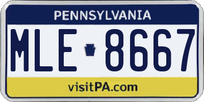 PA license plate MLE8667