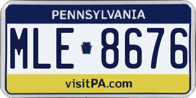 PA license plate MLE8676