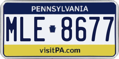 PA license plate MLE8677