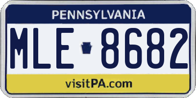PA license plate MLE8682