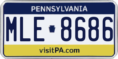 PA license plate MLE8686