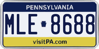 PA license plate MLE8688