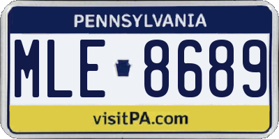 PA license plate MLE8689