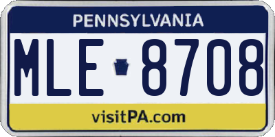 PA license plate MLE8708