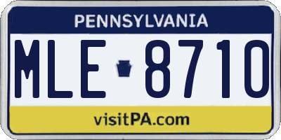 PA license plate MLE8710