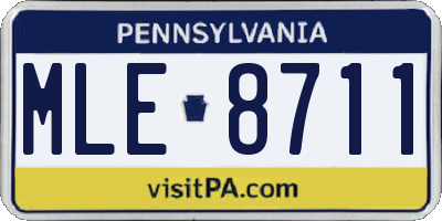 PA license plate MLE8711