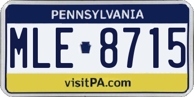PA license plate MLE8715